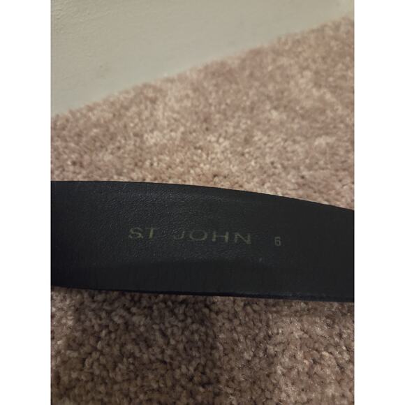 Vintage St John\'s Black Satin Covered Statement Rhinestone Belt, Women\'s Size 6 main image 4